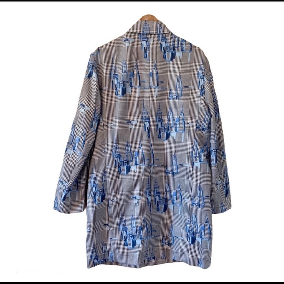 ✨ NWT Men’s Alfani Abstract Blue Overcoat - Picture 3 of 4